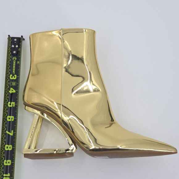 Gianni Bini Harrison Ankle Boots Booties Womens Size 8 Metallic Gold Party Club - Picture 11 of 12